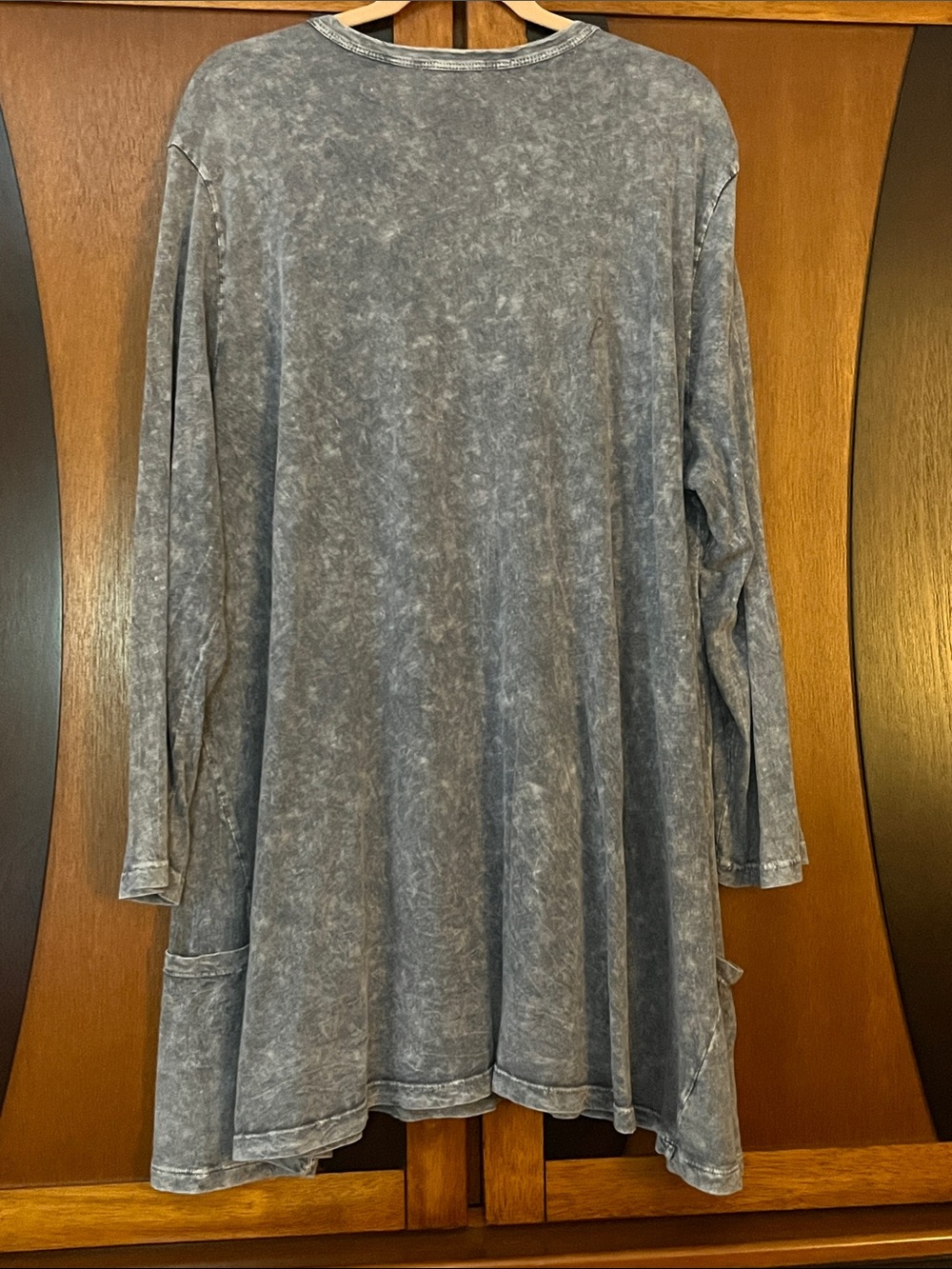 Jess & Jane Long Sleeve Bundle Tunic Tops-Slate Blue w/Ruffles & Grey w/Black - Picture 7 of 15